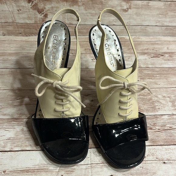 BCBGirls Size 8B/38 Heels Lace Up Peep Toe Heels - Picture 10 of 10